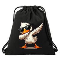 Dabbing Duck With Sunglasses Funny Cartoon Graphic Drawstring Bag