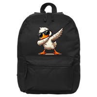 Dabbing Duck With Sunglasses Funny Cartoon Graphic 16 in Basic Backpack