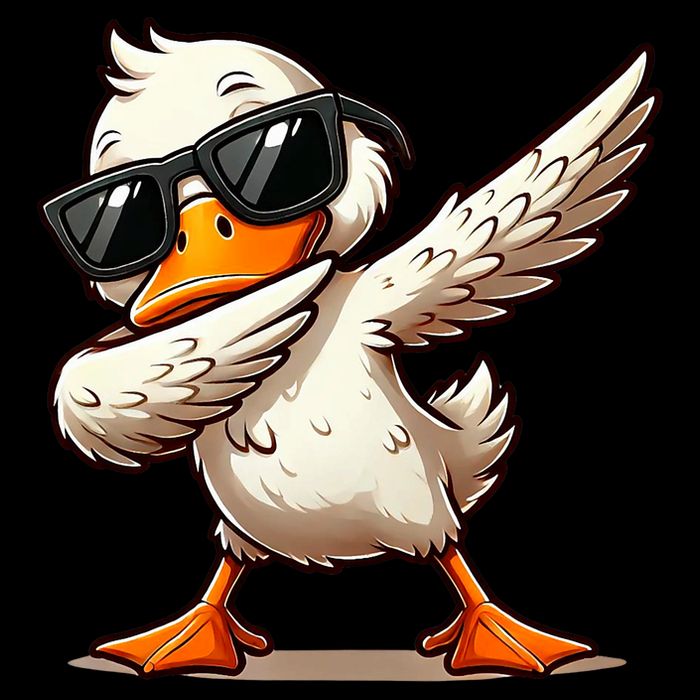 Dabbing Duck With Sunglasses Funny Cartoon Graphic 16 in Basic Backpack