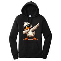 Dabbing Duck With Sunglasses Funny Cartoon Graphic Women's Pullover Hoodie