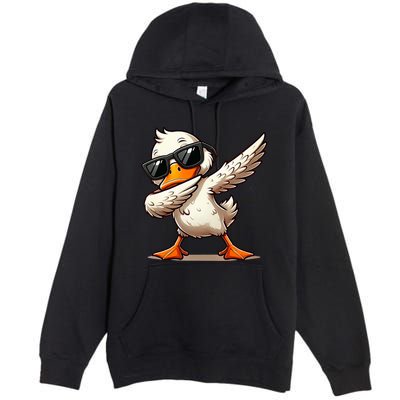 Dabbing Duck With Sunglasses Funny Cartoon Graphic Premium Pullover Hoodie