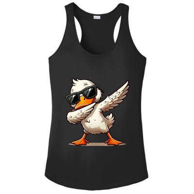 Dabbing Duck With Sunglasses Funny Cartoon Graphic Ladies PosiCharge Competitor Racerback Tank