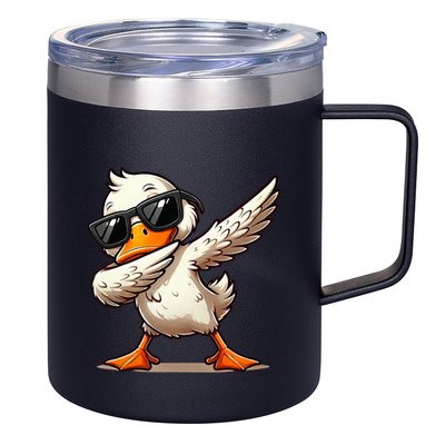 Dabbing Duck With Sunglasses Funny Cartoon Graphic 12oz Stainless Steel Coffee Mug