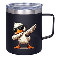 Dabbing Duck With Sunglasses Funny Cartoon Graphic 12oz Stainless Steel Coffee Mug