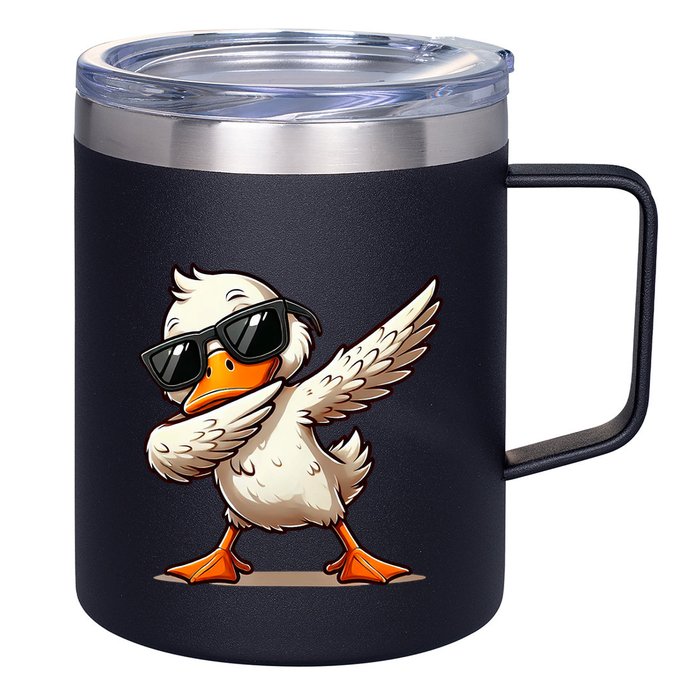 Dabbing Duck With Sunglasses Funny Cartoon Graphic 12oz Stainless Steel Coffee Mug