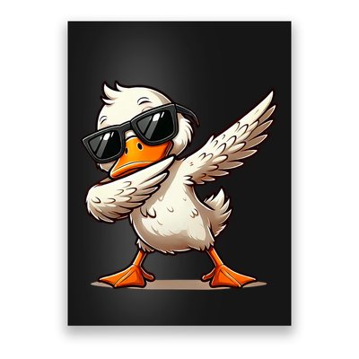 Dabbing Duck With Sunglasses Funny Cartoon Graphic Poster