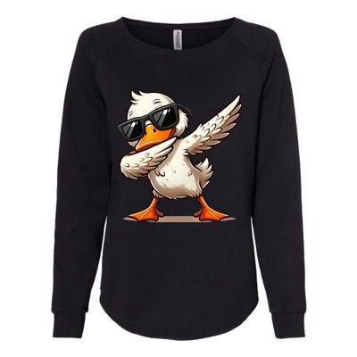 Dabbing Duck With Sunglasses Funny Cartoon Graphic Womens California Wash Sweatshirt