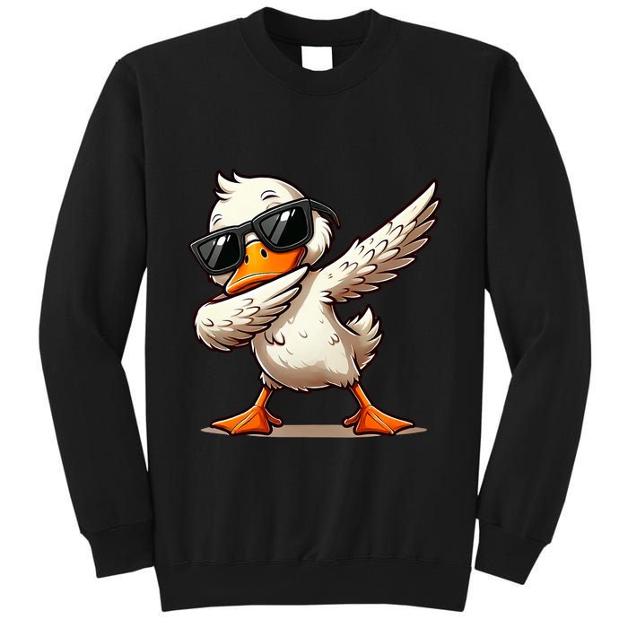 Dabbing Duck With Sunglasses Funny Cartoon Graphic Tall Sweatshirt