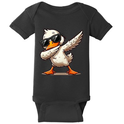 Dabbing Duck With Sunglasses Funny Cartoon Graphic Baby Bodysuit