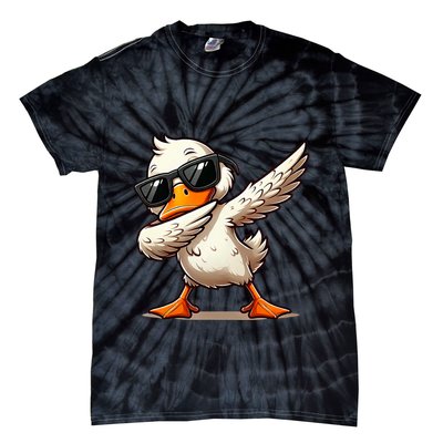 Dabbing Duck With Sunglasses Funny Cartoon Graphic Tie-Dye T-Shirt