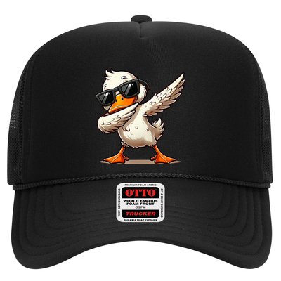 Dabbing Duck With Sunglasses Funny Cartoon Graphic Trucker Hat