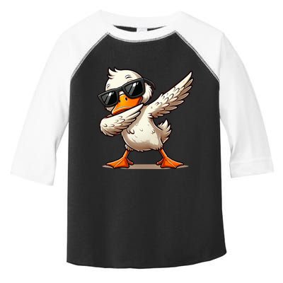 Dabbing Duck With Sunglasses Funny Cartoon Graphic Toddler Fine Jersey T-Shirt