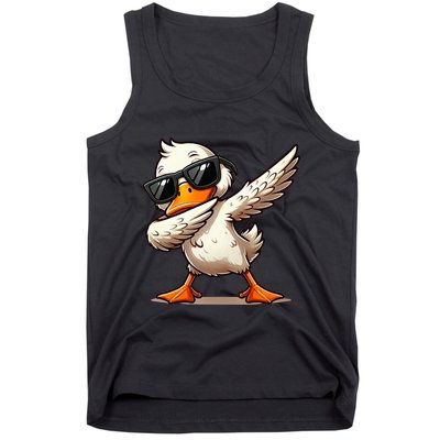 Dabbing Duck With Sunglasses Funny Cartoon Graphic Tank Top