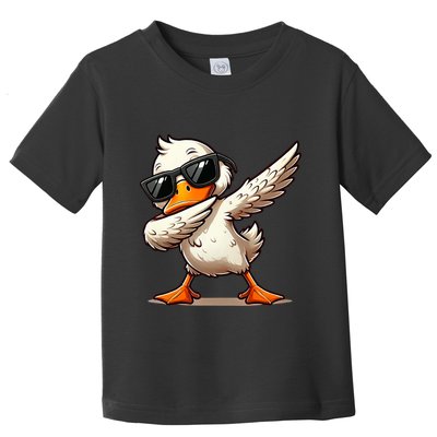 Dabbing Duck With Sunglasses Funny Cartoon Graphic Toddler T-Shirt