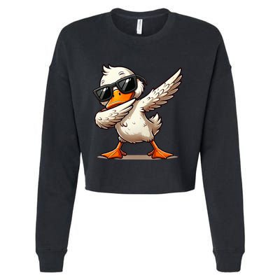 Dabbing Duck With Sunglasses Funny Cartoon Graphic Cropped Pullover Crew