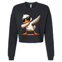 Dabbing Duck With Sunglasses Funny Cartoon Graphic Cropped Pullover Crew