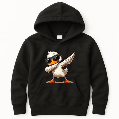 Dabbing Duck With Sunglasses Funny Cartoon Graphic Kids Hoodie