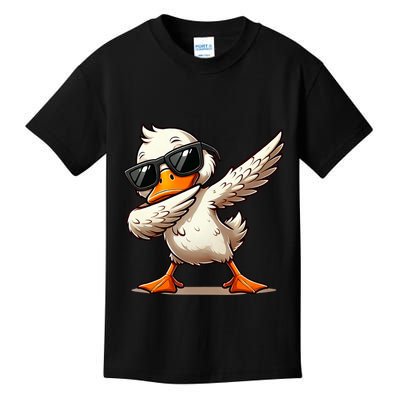 Dabbing Duck With Sunglasses Funny Cartoon Graphic Kids T-Shirt