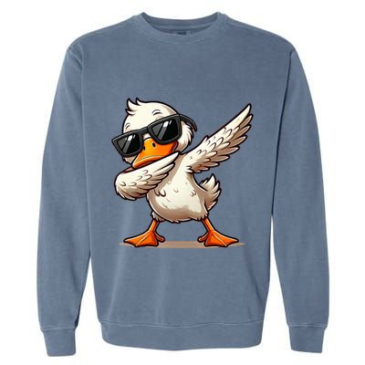 Dabbing Duck With Sunglasses Funny Cartoon Graphic Garment-Dyed Sweatshirt