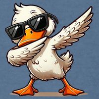 Dabbing Duck With Sunglasses Funny Cartoon Graphic Garment-Dyed Sweatshirt