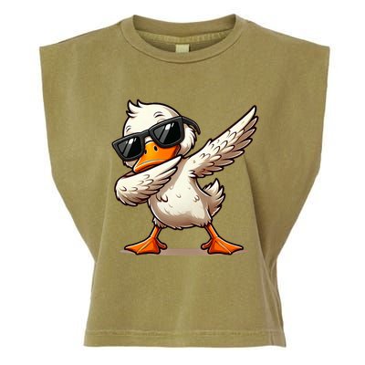 Dabbing Duck With Sunglasses Funny Cartoon Graphic Garment-Dyed Women's Muscle Tee