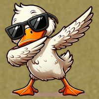 Dabbing Duck With Sunglasses Funny Cartoon Graphic Garment-Dyed Women's Muscle Tee