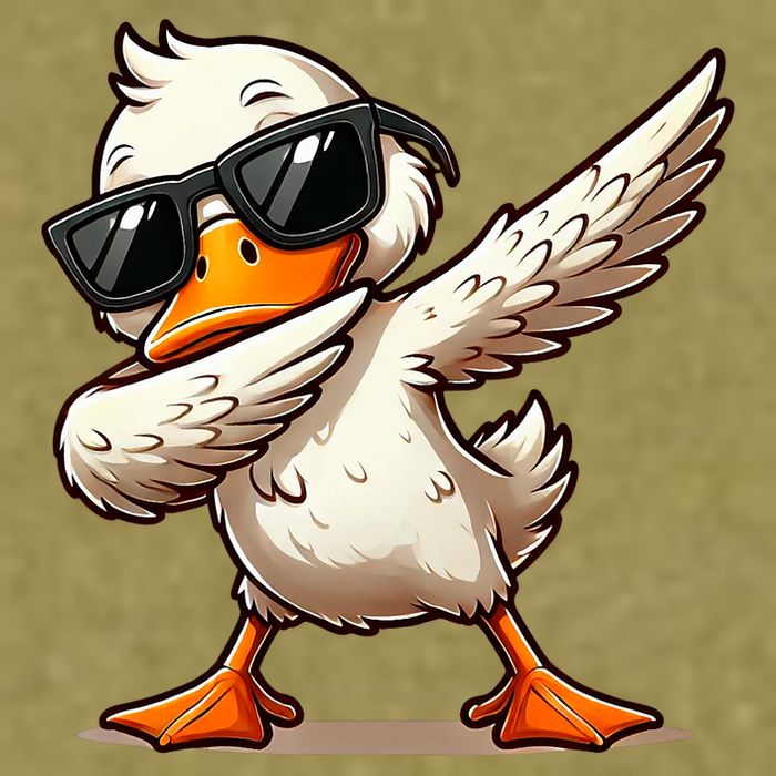Dabbing Duck With Sunglasses Funny Cartoon Graphic Garment-Dyed Women's Muscle Tee