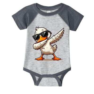 Dabbing Duck With Sunglasses Funny Cartoon Graphic Infant Baby Jersey Bodysuit
