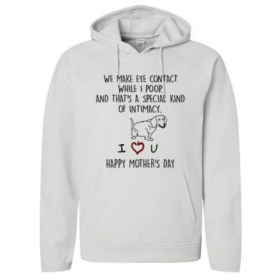 Dachshund Dog We Make Eye Contact While I Poop Happy Mothers Day Funny Gift Performance Fleece Hoodie