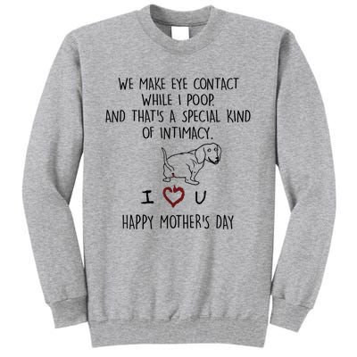 Dachshund Dog We Make Eye Contact While I Poop Happy Mothers Day Funny Gift Tall Sweatshirt