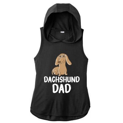 Dachshund Dad Wiener Dog Funny Dog Lover Fathers Day Gift Ladies PosiCharge Tri-Blend Wicking Draft Hoodie Tank