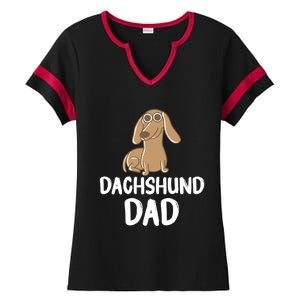 Dachshund Dad Wiener Dog Funny Dog Lover Fathers Day Gift Ladies Halftime Notch Neck Tee