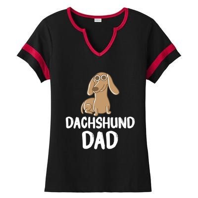 Dachshund Dad Wiener Dog Funny Dog Lover Fathers Day Gift Ladies Halftime Notch Neck Tee