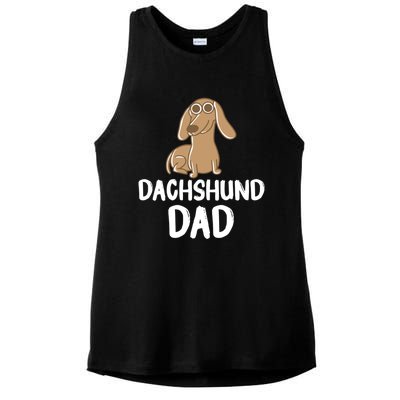 Dachshund Dad Wiener Dog Funny Dog Lover Fathers Day Gift Ladies PosiCharge Tri-Blend Wicking Tank