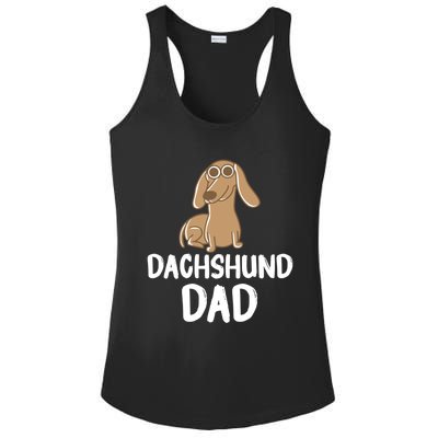 Dachshund Dad Wiener Dog Funny Dog Lover Fathers Day Gift Ladies PosiCharge Competitor Racerback Tank