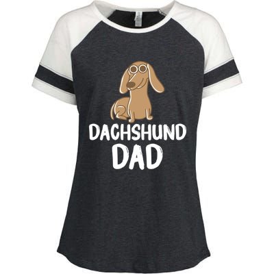 Dachshund Dad Wiener Dog Funny Dog Lover Fathers Day Gift Enza Ladies Jersey Colorblock Tee