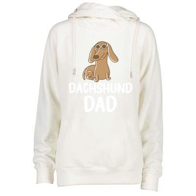 Dachshund Dad Wiener Dog Funny Dog Lover Fathers Day Gift Womens Funnel Neck Pullover Hood