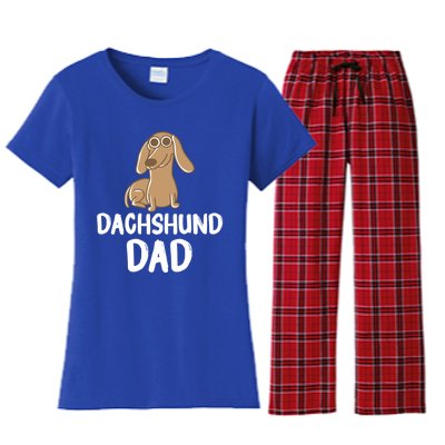 Dachshund Dad Wiener Dog Funny Dog Lover Fathers Day Gift Women's Flannel Pajama Set