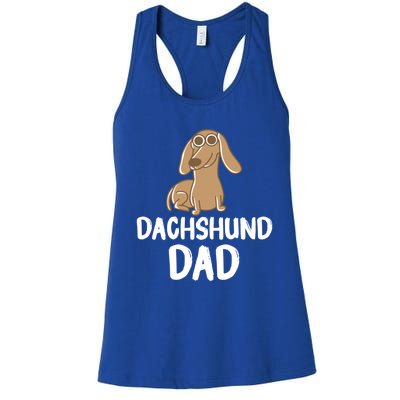 Dachshund Dad Wiener Dog Funny Dog Lover Fathers Day Gift Women's Racerback Tank