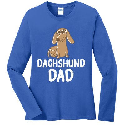 Dachshund Dad Wiener Dog Funny Dog Lover Fathers Day Gift Ladies Long Sleeve Shirt