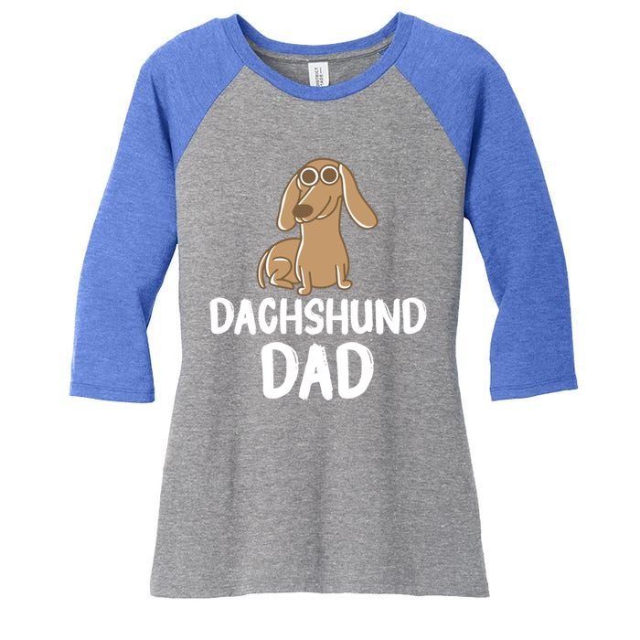 Dachshund Dad Wiener Dog Funny Dog Lover Fathers Day Gift Women's Tri-Blend 3/4-Sleeve Raglan Shirt