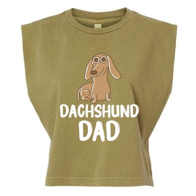 Dachshund Dad Wiener Dog Funny Dog Lover Fathers Day Gift Garment-Dyed Women's Muscle Tee