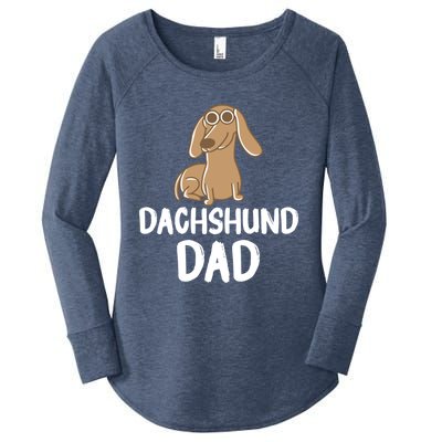 Dachshund Dad Wiener Dog Funny Dog Lover Fathers Day Gift Women's Perfect Tri Tunic Long Sleeve Shirt