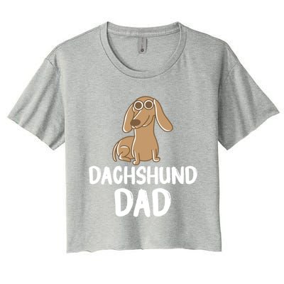 Dachshund Dad Wiener Dog Funny Dog Lover Fathers Day Gift Women's Crop Top Tee