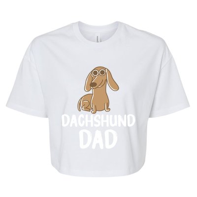 Dachshund Dad Wiener Dog Funny Dog Lover Fathers Day Gift Bella+Canvas Jersey Crop Tee