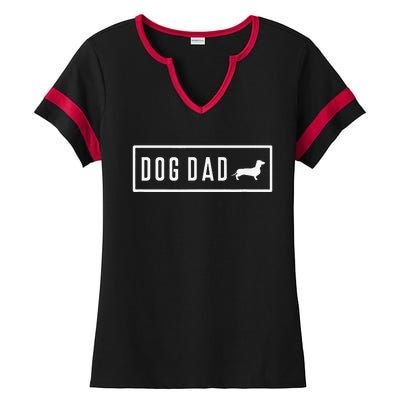 Dachshund Doxie Weiner Sausage Dog Dad Puppy Pet Funny Ladies Halftime Notch Neck Tee