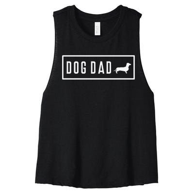 Dachshund Doxie Weiner Sausage Dog Dad Puppy Pet Funny Women's Racerback Cropped Tank