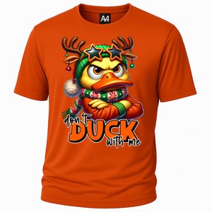 Dont Duck With Me Funny Sarcastic Grumpy Duck Christmas Cooling Performance Crew T-Shirt