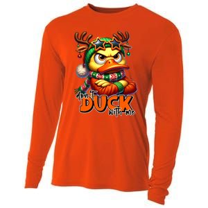 Dont Duck With Me Funny Sarcastic Grumpy Duck Christmas Cooling Performance Long Sleeve Crew