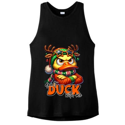 Dont Duck With Me Funny Sarcastic Grumpy Duck Christmas Ladies PosiCharge Tri-Blend Wicking Tank